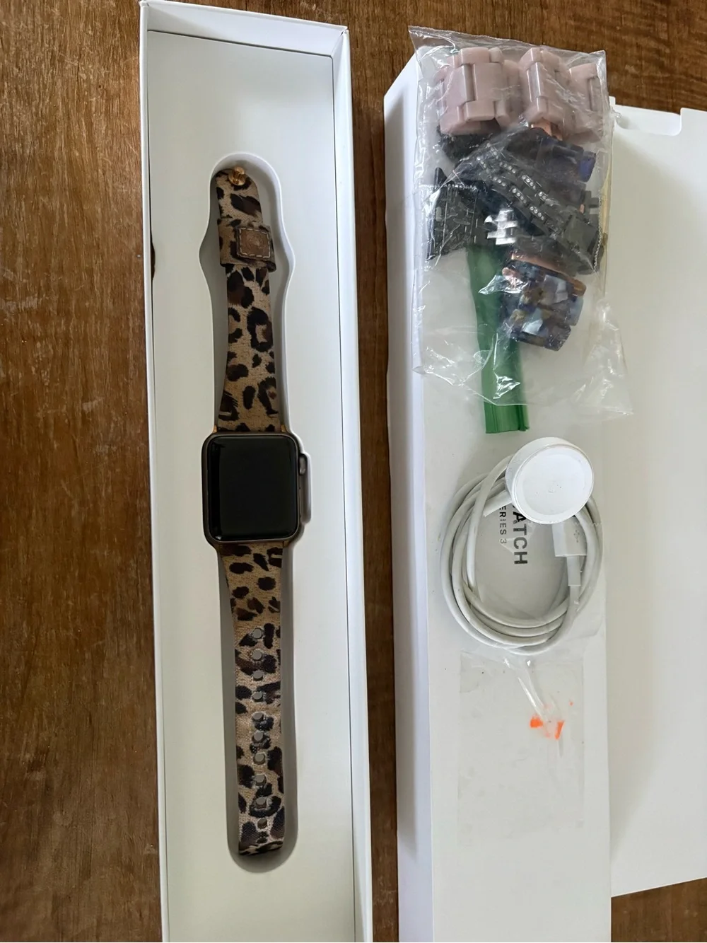 Leopard Print Watch with Matching Bands - Pink and Brown